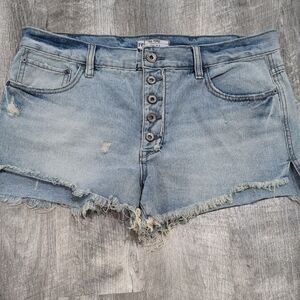 Free People Button-Fly Light Blue Jean Shorts Size 31